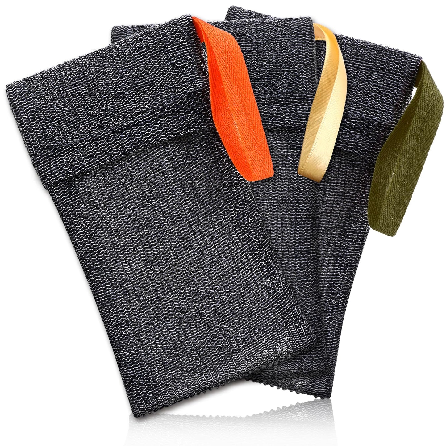 Sorcristy 3PCS Bar Soap Bag, Soap Pouch for Deep Exfoliating, Exfoliating Bath Sponge Body Scrubber Shower Sponge Loofah for Body Washing Women Men