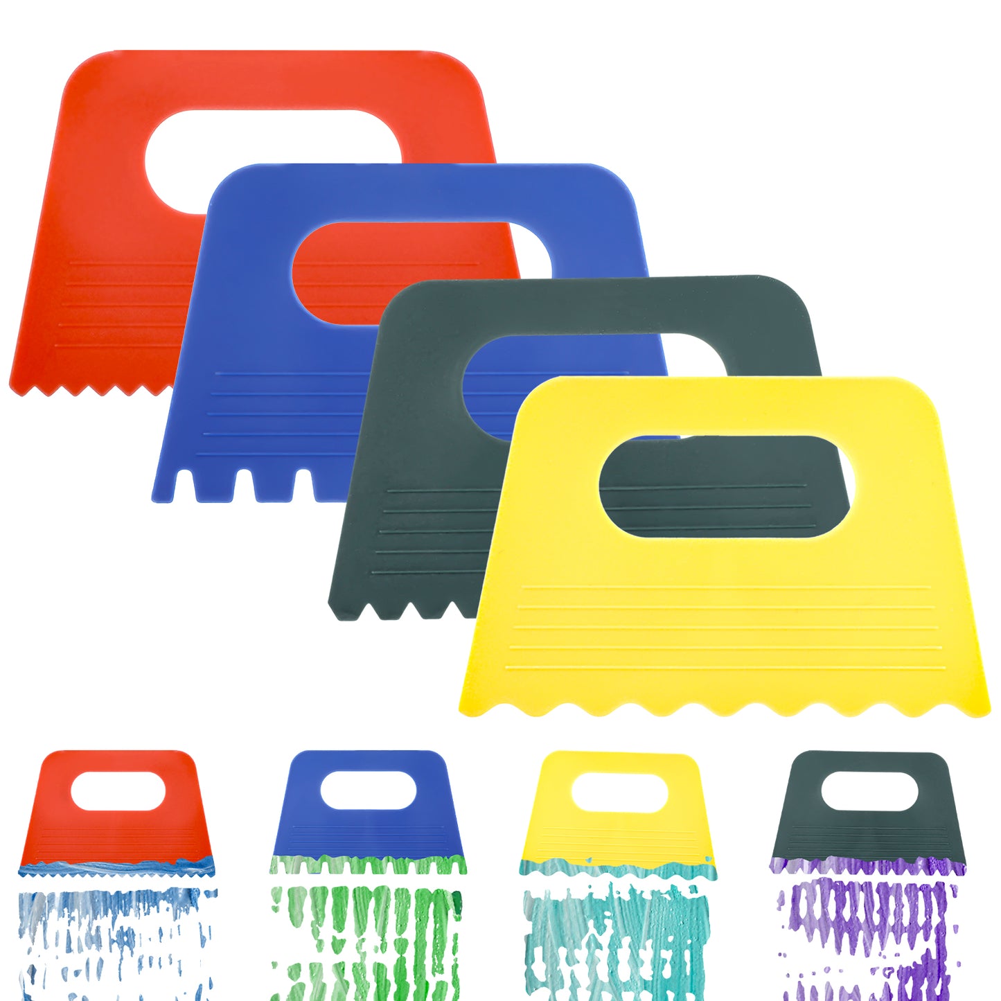 8 Pack Textured Art Supplies Texture Tools for Plaster Plastic Paint Scraper Tool Art Paint Scrapers Kit for Arts and Crafts DIY Graffiti Oil Painting and Drawing Kids Play Early Learning Toys