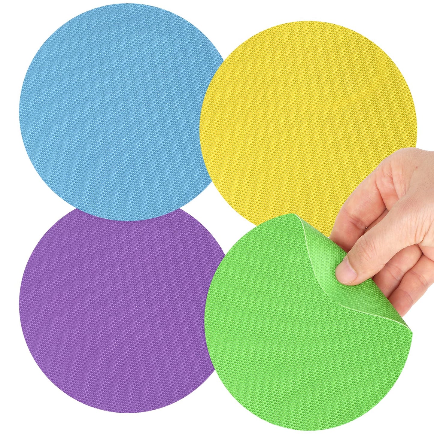 4PCS Jar Openers Gripper Pad 4 Color Rubber Jar Opener Set, Heat-Insulated Non-Slip Gripper Pads with Bottle Opener, Multifunctional Tool for Arthritic Hands and Easy Kitchen Use(Circle)