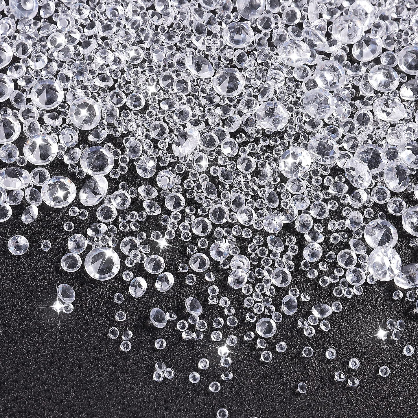 4000 Pcs Clear Diamonds Confetti Wedding Crystal Scatter Acrylic Gem Bling Rhinestone Vase Filling, for Table Center, Wedding, Birthday, Party, Bridal Shower Decoration Vase Beads (3 Sizes)