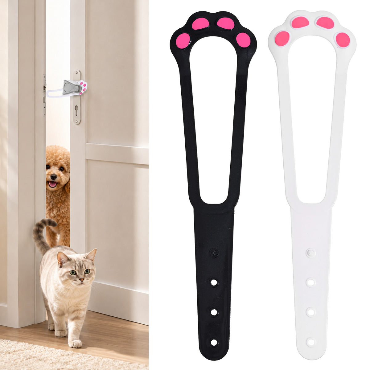 Cat Door Latch Holder, 4 Adjustable Sizes, Stronger Flex Cat Door Stopper