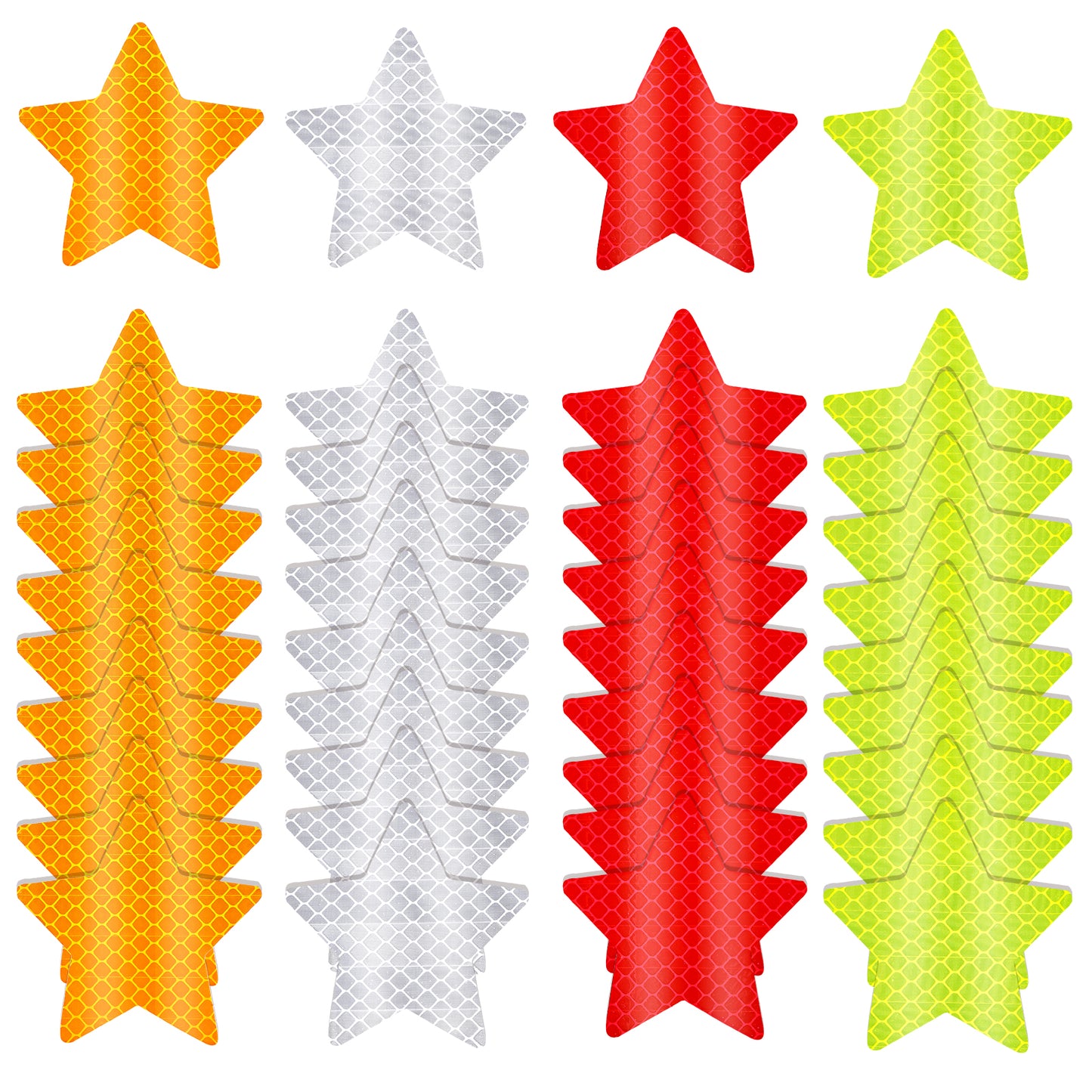 Ymapinc 40Pcs Reflective Stickers for Clothing Star Shape Reflector Stickers for Kids, Safety Reflective Stickers, Waterproof Safety Helmet Stickers for Vehicles, Bicycles, Motorcycles, and More