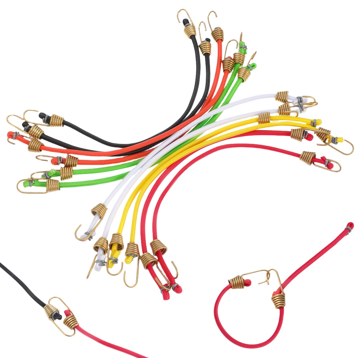 12 Pack Small Bungee Cords with Hooks 10 Inch Mini Adjustable Rubber Stretchy Heavy Duty Short Elastic Bungee Cord for Luggage Roof Rack Hang Outdoor Tent Tarp Bike Car RV Camping Tool Cargo Accessory