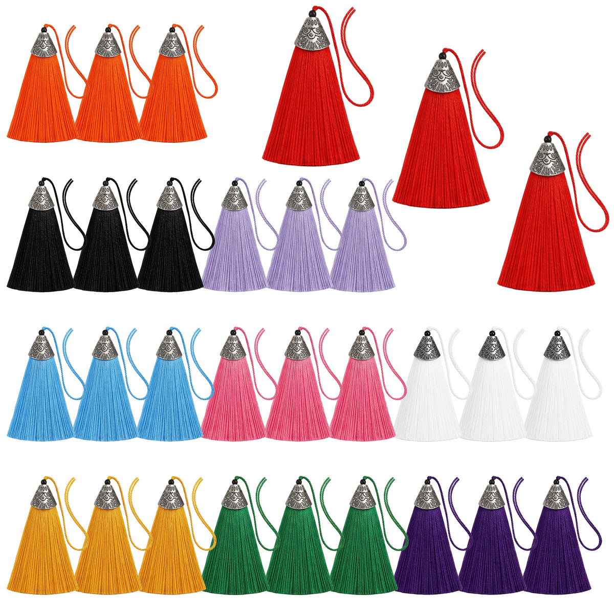 30Pcs Tassels For Bookmarks Tassels For Keychain Making 10 Colors Polyester