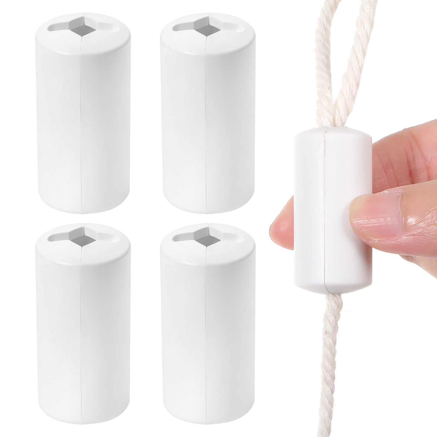Sorcristy 4 Pcs Breakaway Blind Pull Cord Knobs, Plastic Blind Pull Cord Knobs, Anti Strangulation Design Blinds End for Roman Shades Curtain Crafts Drawstring Tassels