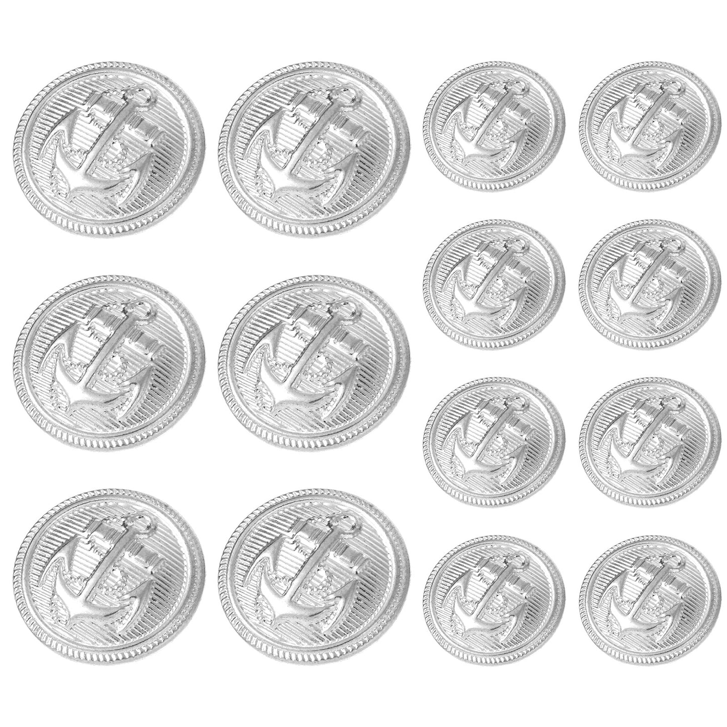 Ymapinc 14pcs Metal Blazer Buttons Set 18mm 23mm Silver Brass Buttons for Suit Coat Uniform Jacket for Men Suits