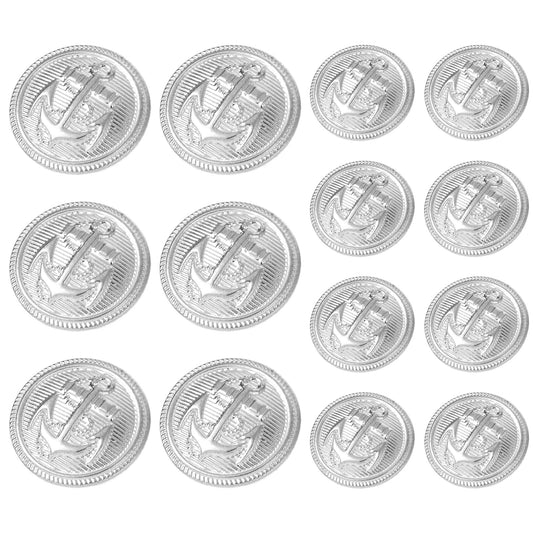 Ymapinc 14pcs Metal Blazer Buttons Set 18mm 23mm Silver Brass Buttons for Suit Coat Uniform Jacket for Men Suits