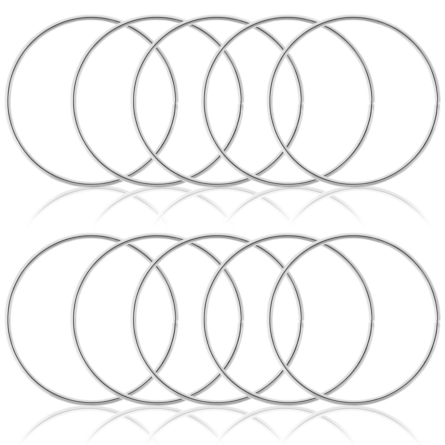 10PCS Macrame Hoops Ring for Dream Catchers, Gold/Silver Macrame Supplies, 2.95 in Dream Catchers Kit, Wreath Hoop Rings for Home Decorations DIY Crafts and Wall Hanging Crafts(Silver)