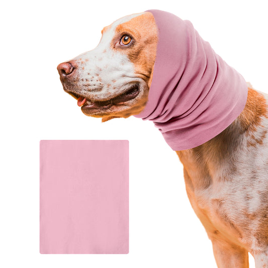 Ymapinc Pink Dog Ear Cover, Winter Hat Warmer Ear Protector, Pet Snood for Anxiety Relief Quiet Ears for Dogs During Grooming Noise Bath Drying(Pink Elastic Soft Spandex)