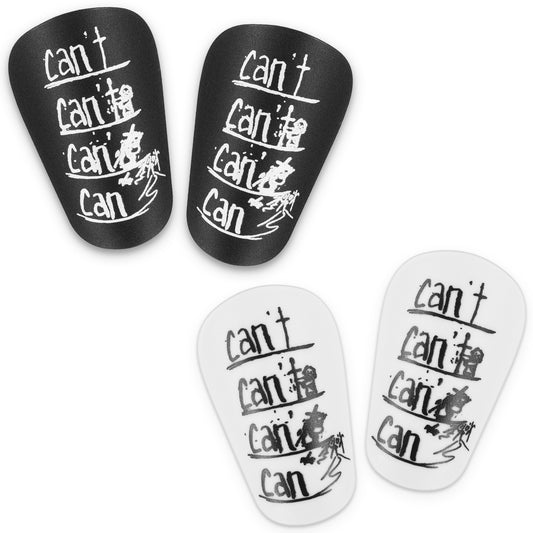 Ymapinc 2Pairs Mini Shin Guards Soccer Pads, Black & White Shin Guards for Adult Youth, Lightweight Football Equipment