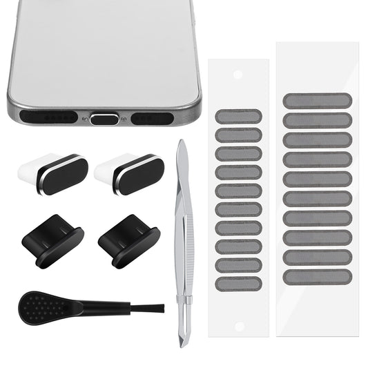 USB C Dust Plug, Type C Anti Dust Cover Protector Cap with Phone Speaker Cover for Phone 16/15 Series, Samsung Galaxy S23/S22/S21, All USB C Devices