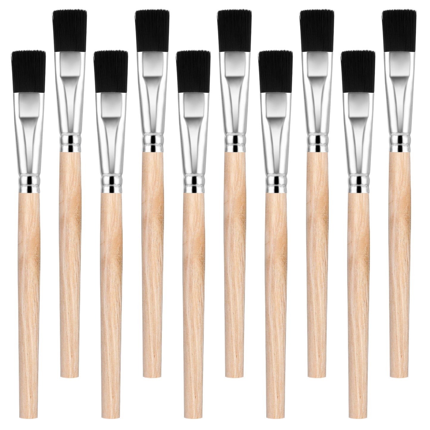 Ymapinc 10Pcs 3/5 Inch Small Paint Brushes for Crafts - Flat Paint Brushes Artist Set for Detail Watercolor Wood Painting