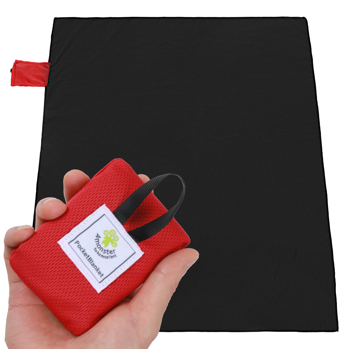 Bremorou Pocket Picnic Blanket, Beach Blanket Waterproof Sandproof Beach Mat, 43.3" x 27.5" Compact Foldable Picnic Blankets for Hiking and Outdoor Activities