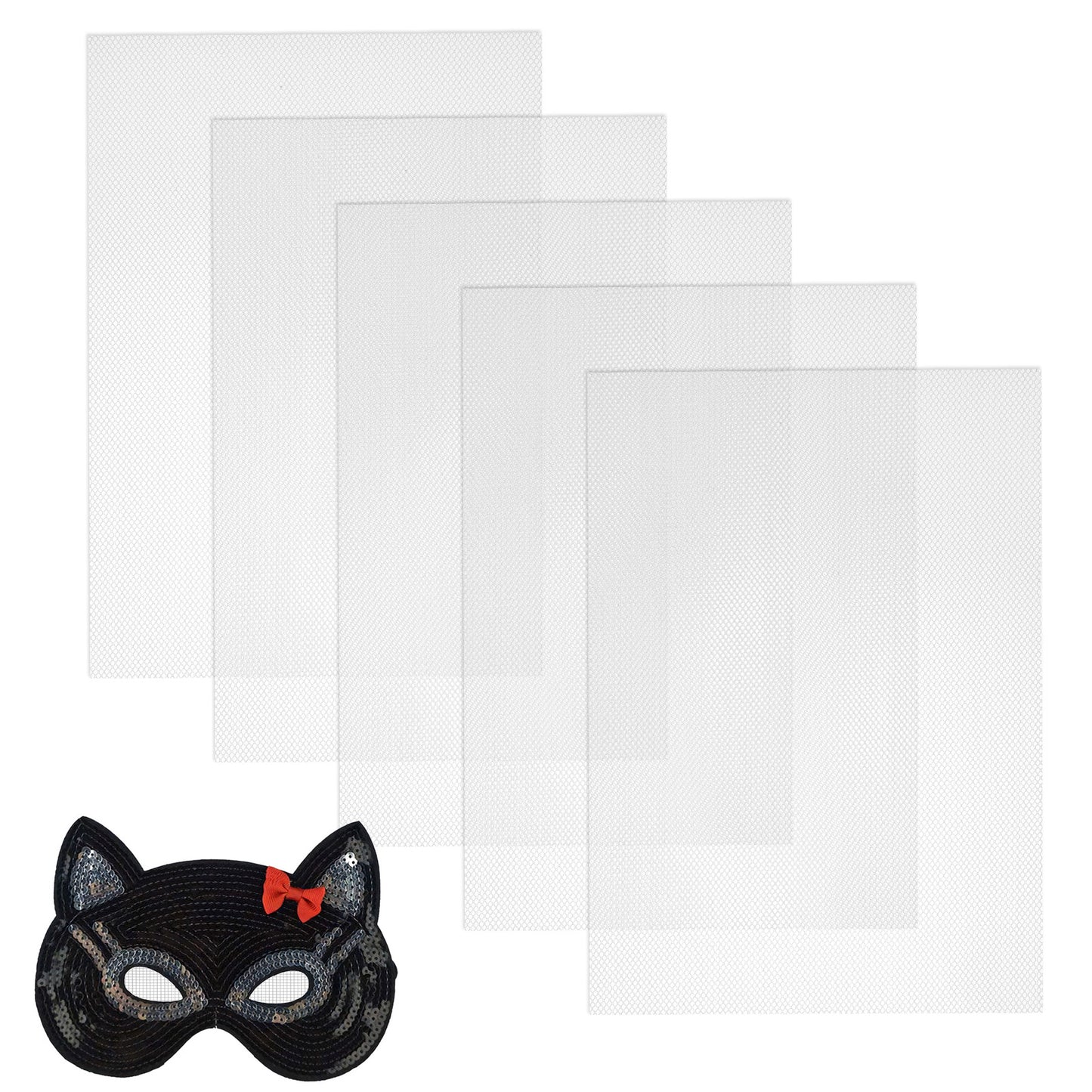 5 Sheets Fursuit Eye Mesh, 11.81x7.87in White Buckram Mesh Fursuit Eyes See Through Meshes for Cosplay Mask, Props Fursuits, Handicrafts Making DIY