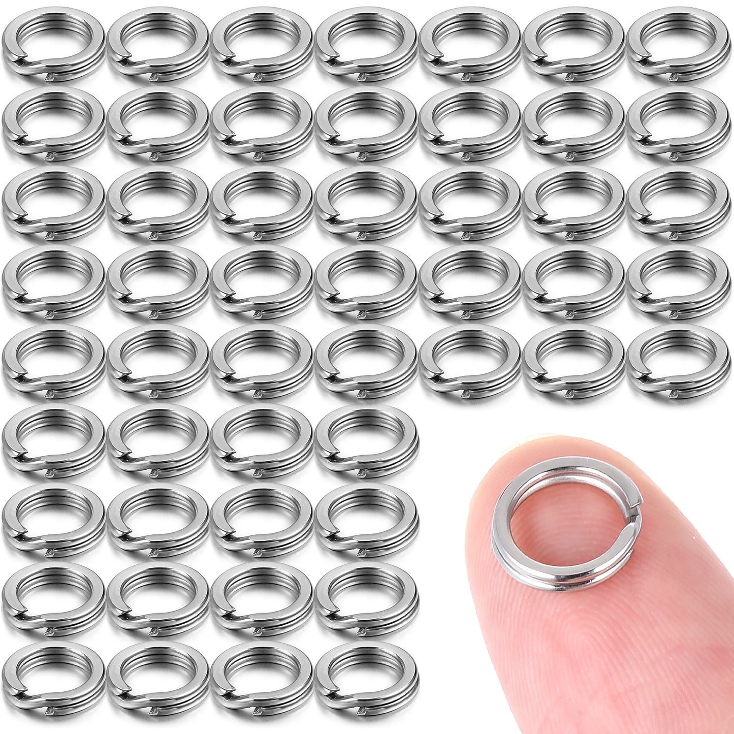 Tyqour 100Pcs Stainless Steel Jump Rings Mini Split Rings for Jewelry Making Small Key Ring Double Loops Jewelry Jump Rings Split Rings for Keychains, Metal Key Ring for Car Keys Craft Making