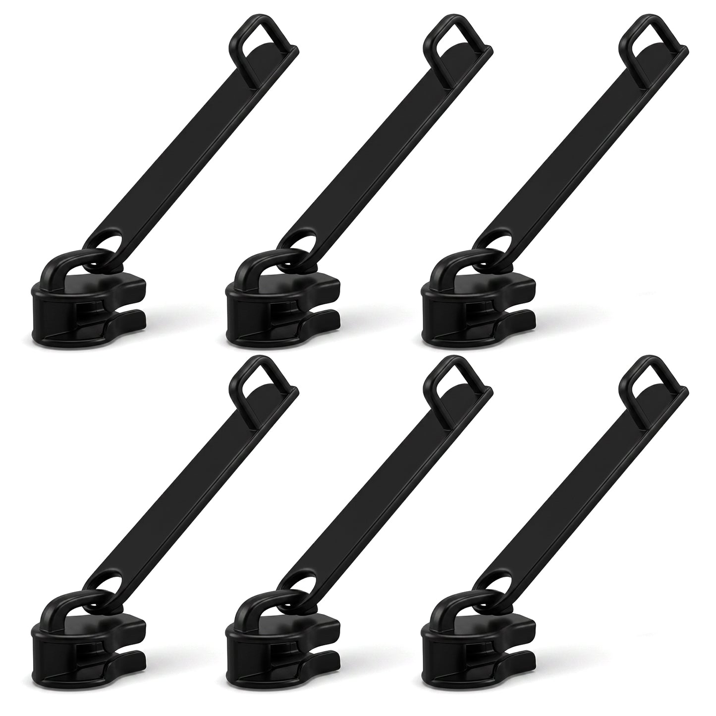 Shimmeroo 6Pcs Zipper Repair Kit,Universal Double Layer Luggage Zipper Pull Replacement,Zippers Slider Replacement for Sewing Luggage,Bags,Coats,Jacket,Clothes - Black