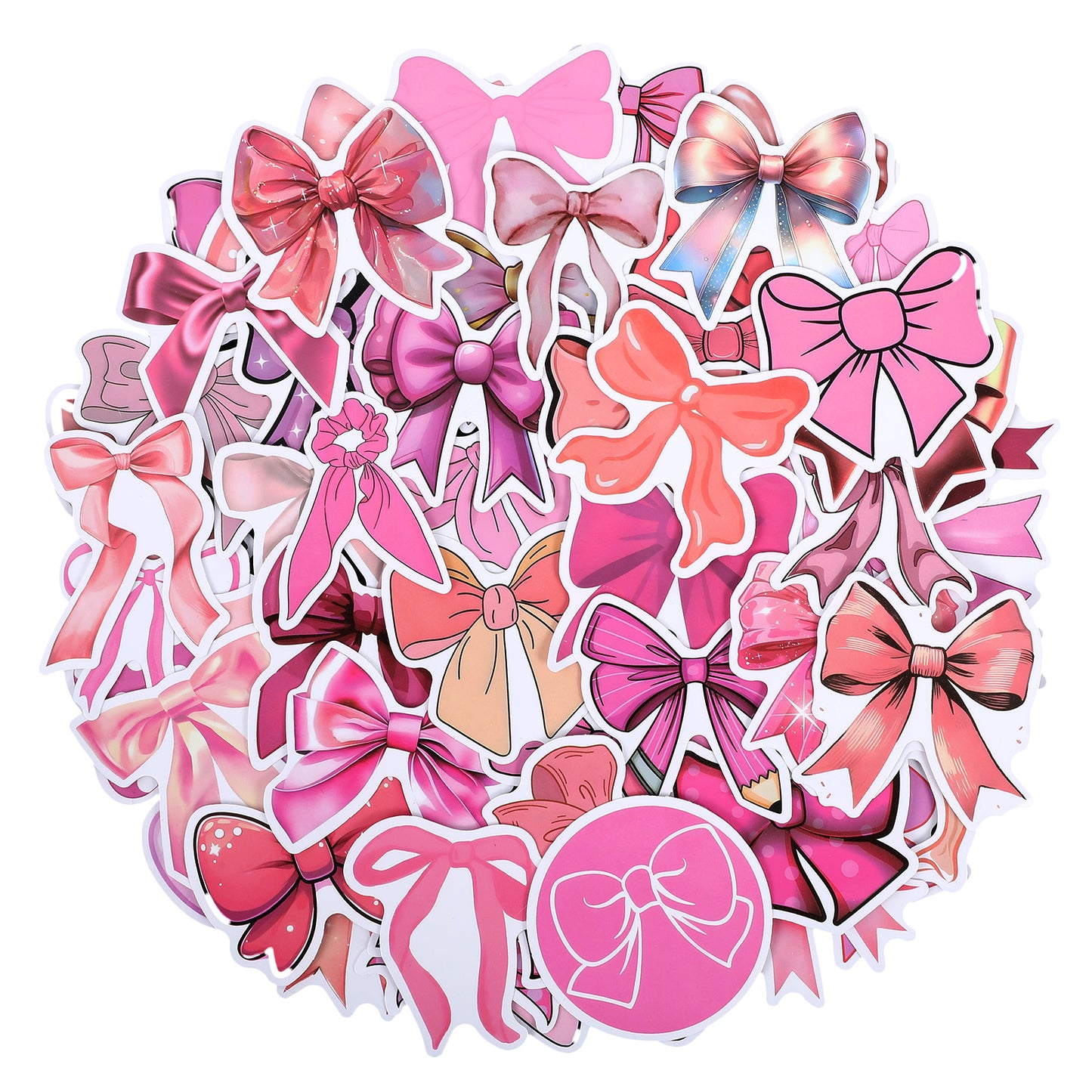 165Pcs Pink Bow Stickers, Coquette Bows Stickers - Cute Aesthetic Pink Bow Sticker, Bows Aesthetic Sticker for Water Bottles, Laptops, Phones, Journals, Waterproof Vinyl