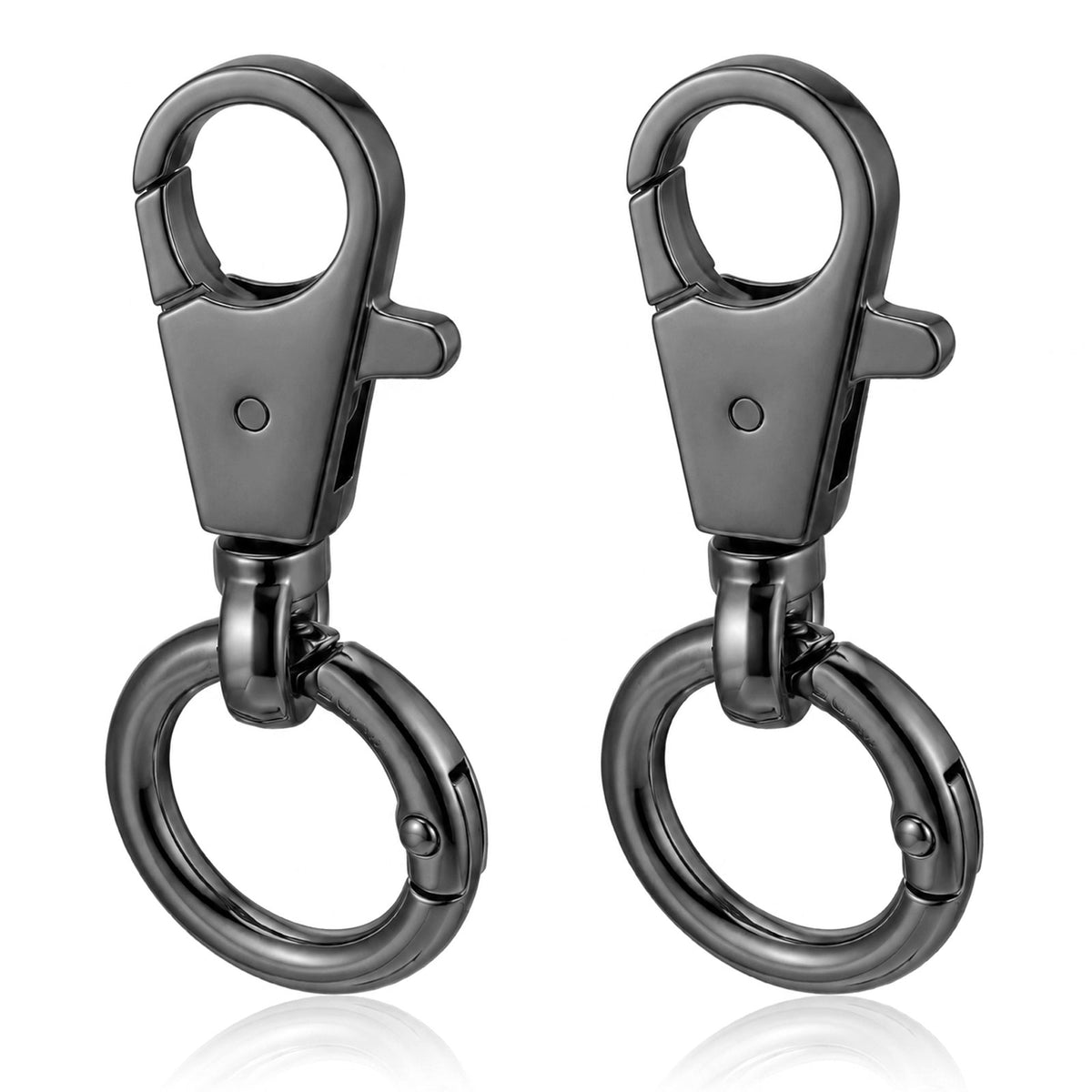 Matwsec 2PCS Black Keychain Clip Swivel Clasp