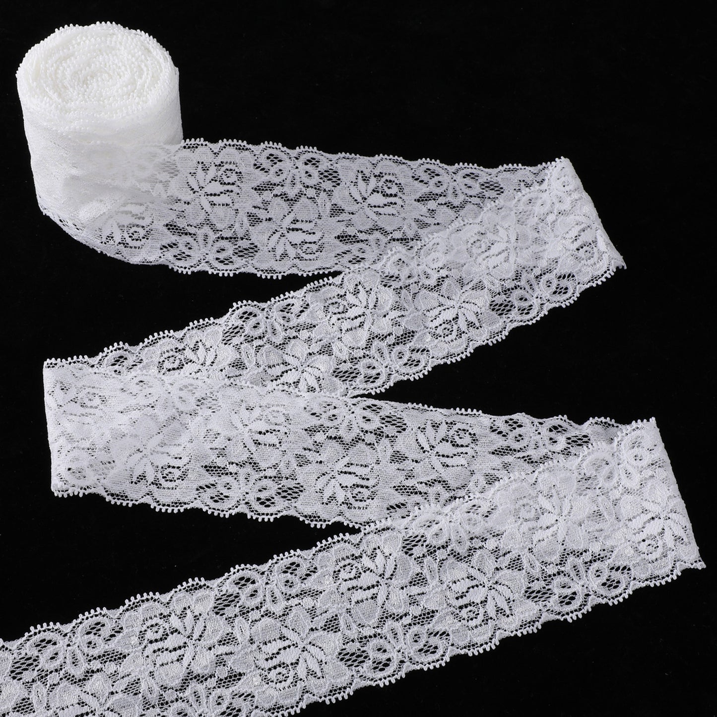 RAHHLIZS 10 Yard Lace Trim Ribbon, White Lace Trim