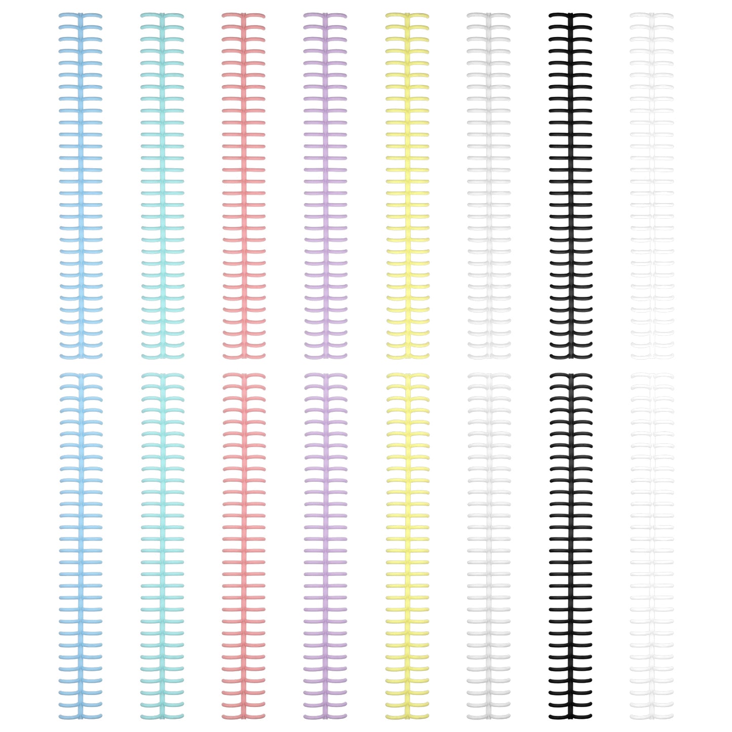 Shimmeroo 16PCS Binding Combs,30-Ring Plastic Binding Coil,Spiral Click Bindings Spine for Student Teacher Business Document File Notebook File Making (Colorful)