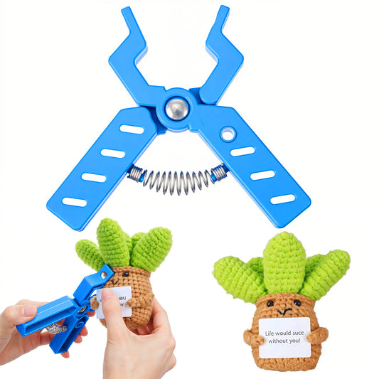 1PCS Safety Eye Tool Auxiliary Tool for Attaching Safety Eyes in Crocheting, Safe Eyes Crochet Tools for Amigurumi Crochet & Stuffed 5-30mm Animal Eye Durable & Ergonomic Making Supplies Blue