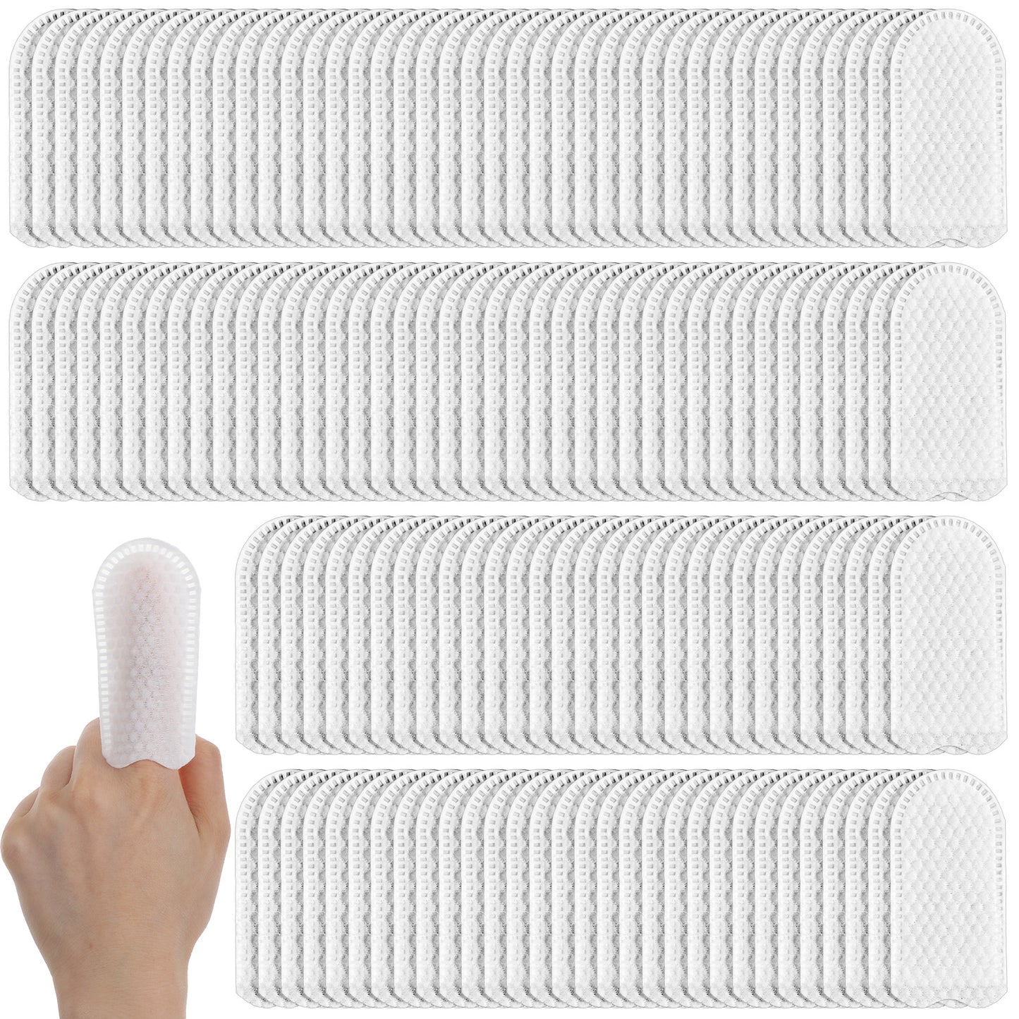 150 Pcs Cotton Finger Cots Dog Ear Wipes for Pet Gauze Pads Dogs Cleaning Cloth Fingers Cots Fingers Gloves Disposable Gauze Sleeve Protection Tips Breathable for Cat Teeth Cleanings Grooming Nail