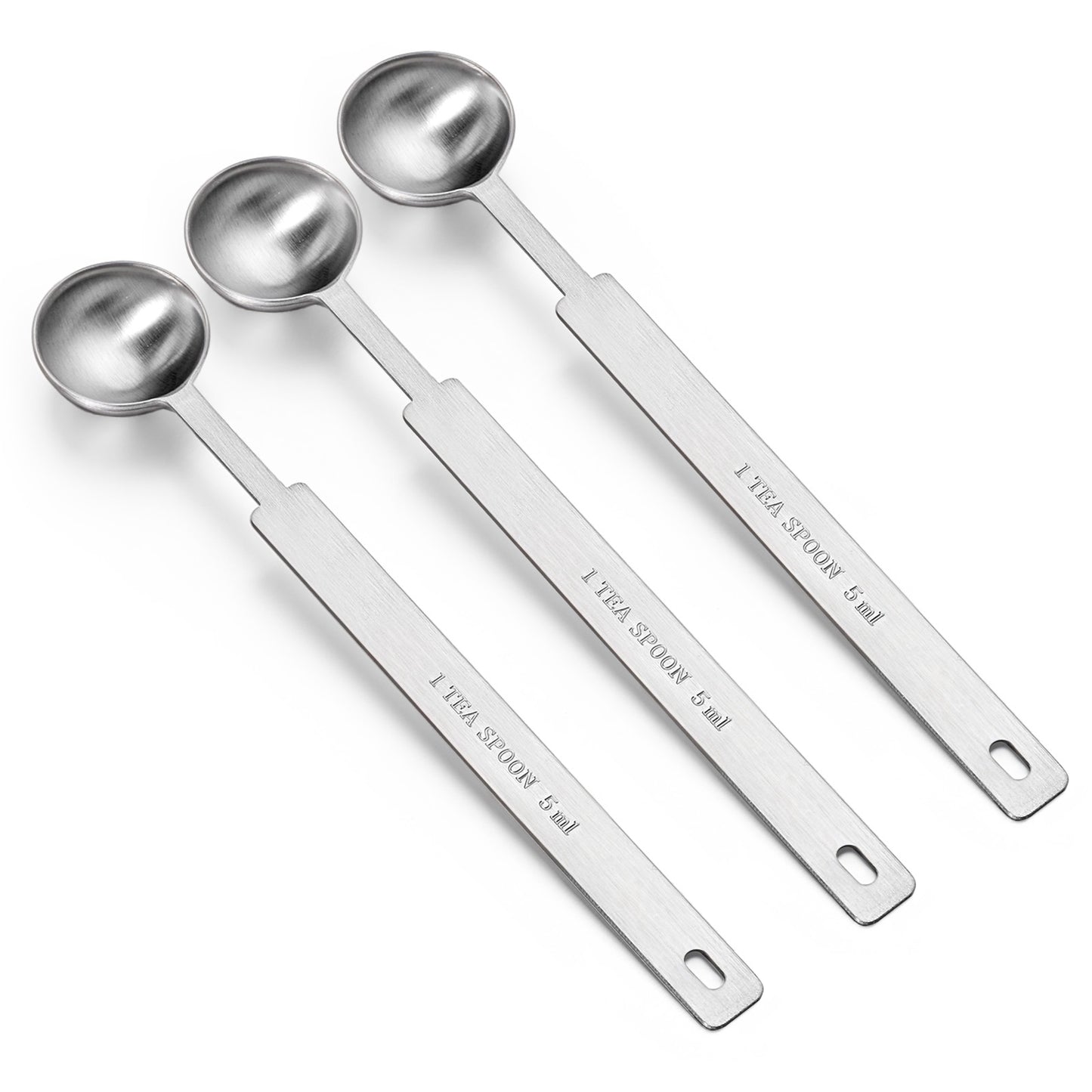 Ouligay 3Pcs Teaspoon (5 mL | 5 cc | 1 TSP 1/3 Tablespoon) Stainless Steel Individual Measuring Spoons Metal Measuring Spoons Only Kitchen Gadgets for Cooking Baking