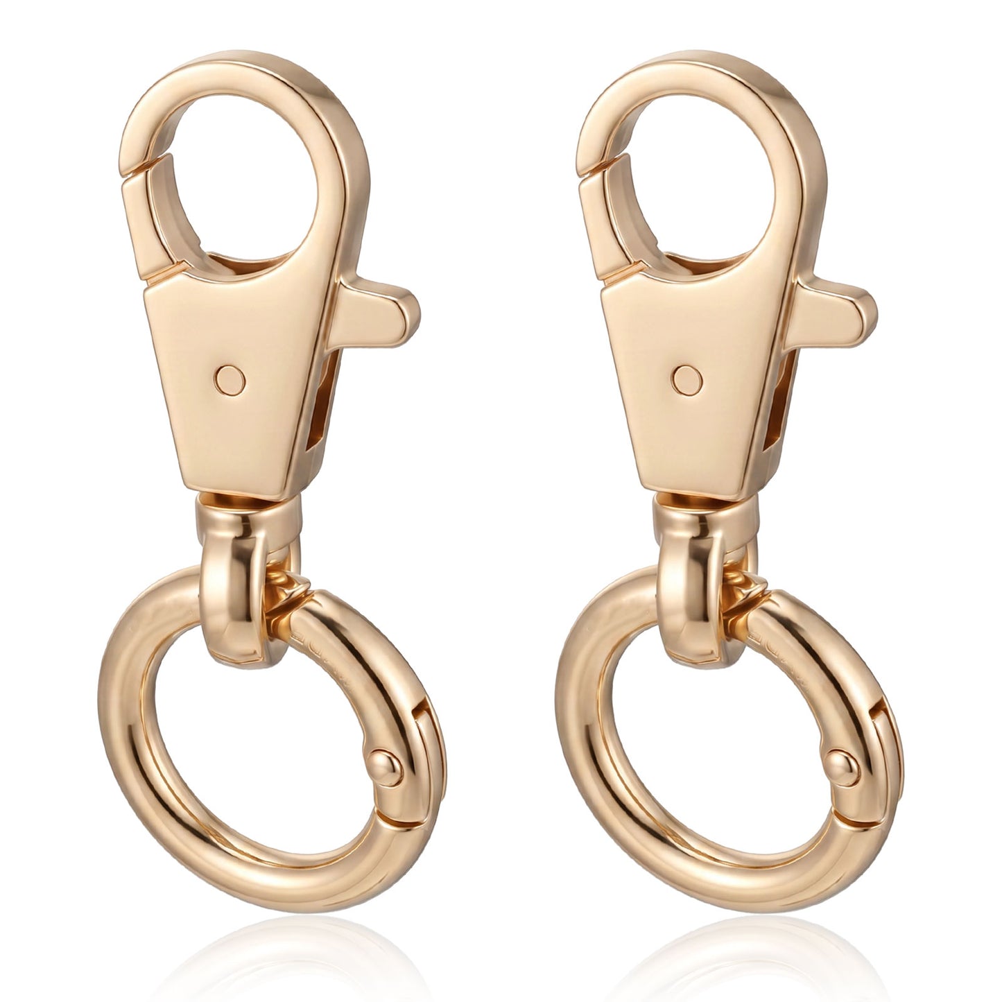 Matwsec 2PCS Gold Keychain Clip Swivel Clasp Metal Lobster Claw Clasps for Keychains Making Jewelry Clasps DIY Keyring Crafts Supplies Bag Accessories