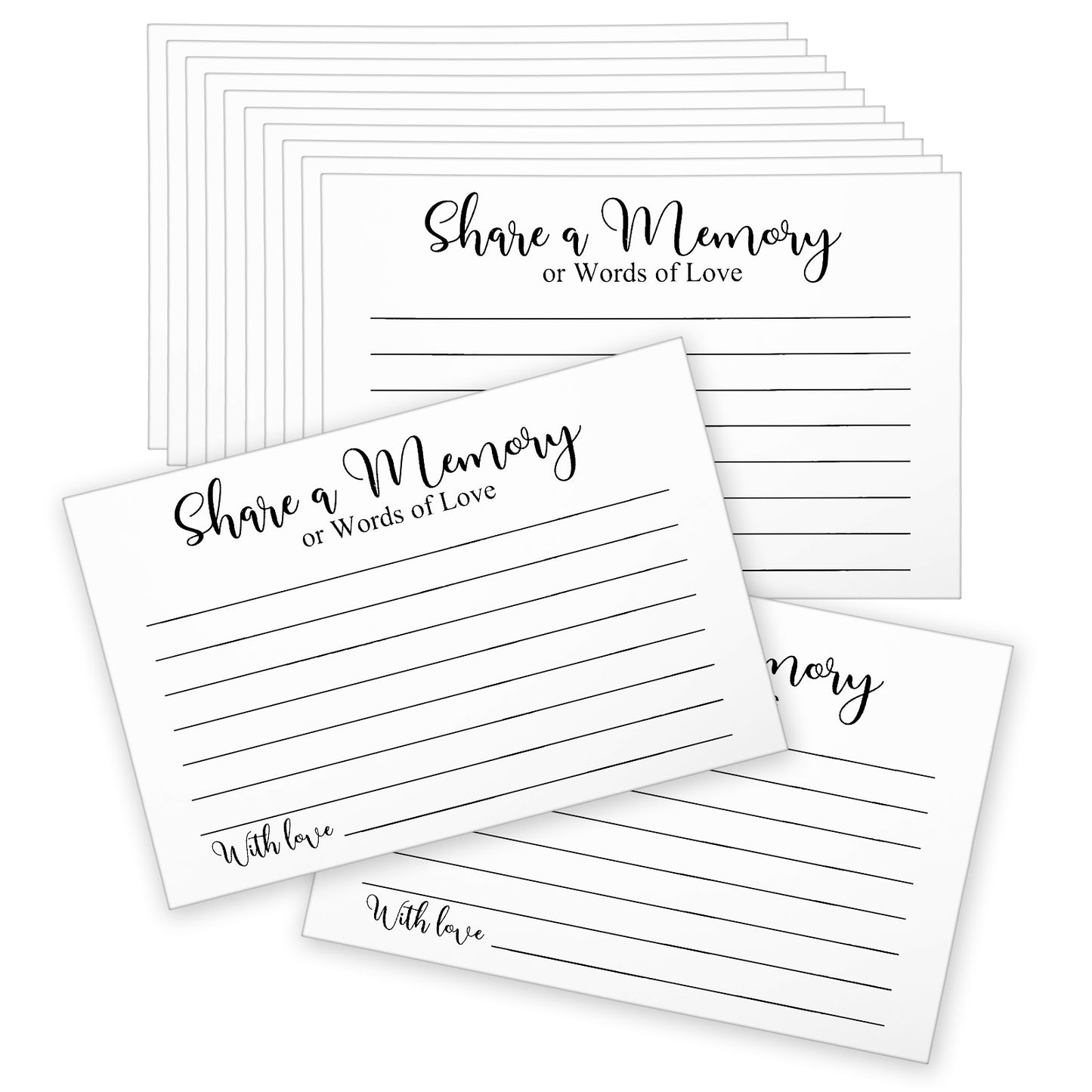 RAHHLIZS 50 Pcs Share a Memory Card 4" X 6" Share a Memory Cards for Celebration of Life, Memorial Cards for Funeral, Memorial, Birthday, Bridal Shower Game