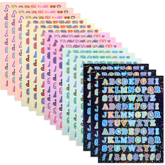 15 Sheets Alphabet Letter Stickers, Colorful Self Adhesive Vinyl Letters, Alphabet Number Stickers Waterproof Stickers for DIY Crafts, Scrapbooking, Notebook, Classroom, Home, Office Decoration