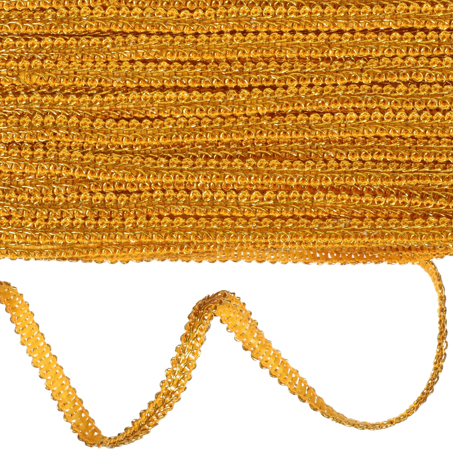 25 Yards Gold Trim Metallic Braid Lace Trim Polyester Nylon 0.7cm Decorativ