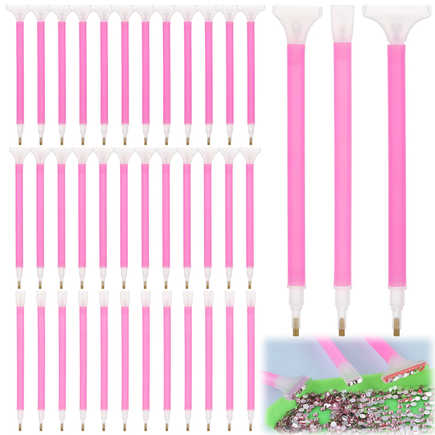 Mabor 36Pcs Diamond Art Painting Pens, 5D Diamond Embroidery Art Pens with 3 Drill Sizes, Gem Pen Tools for DIY Rhinestone Painting Crafts Making