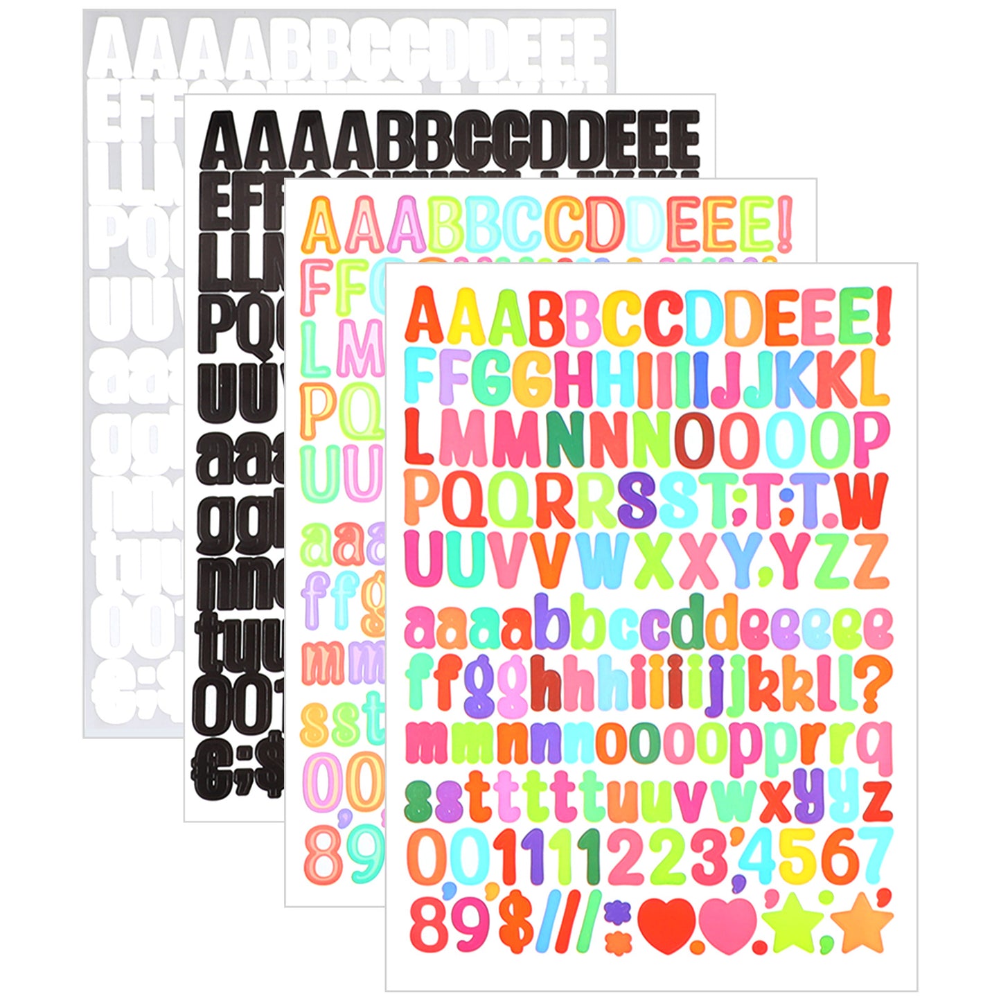 40 Sheets Small Letter Stickers Self-Adhesive Alphabet Stickers Small Number Sticker Letters for Water Bottles Scrapbooking Mailbox Notebook Craft