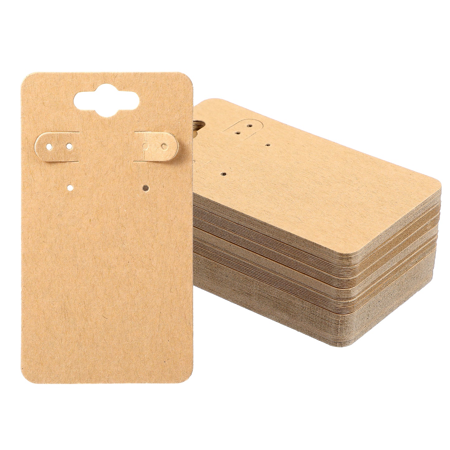 Nogeqi 100PCS Earring Display Cards, Blank Kraftpaper Earring Holder Cards with 6 Holes, 3.5 X 2 Inches Jewelry Display Card for Selling Retail Jewelry, Earrings, DIY Crafts