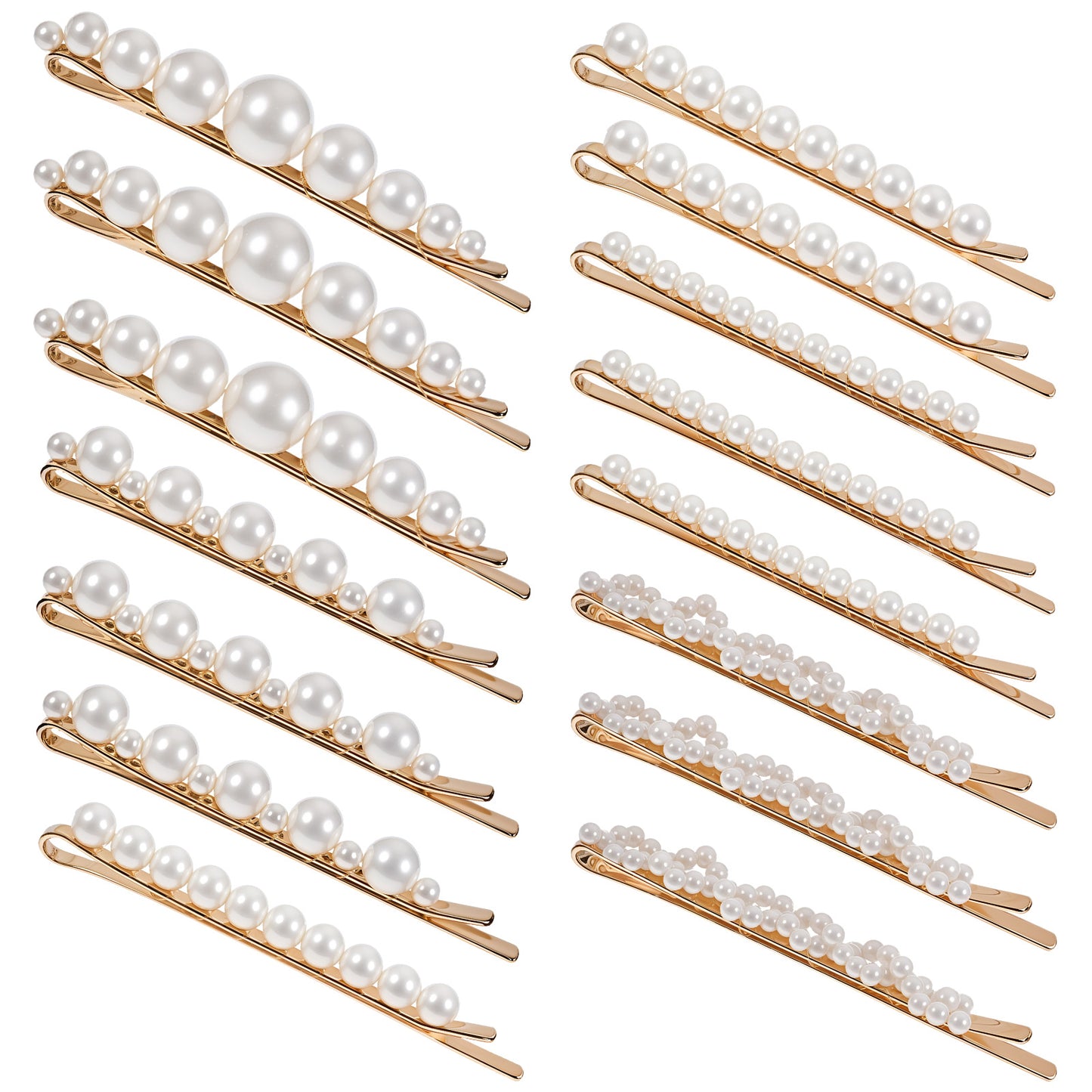 Shimmeroo 15PCS Pearl Hair Pins, French Pearl Hair Clips