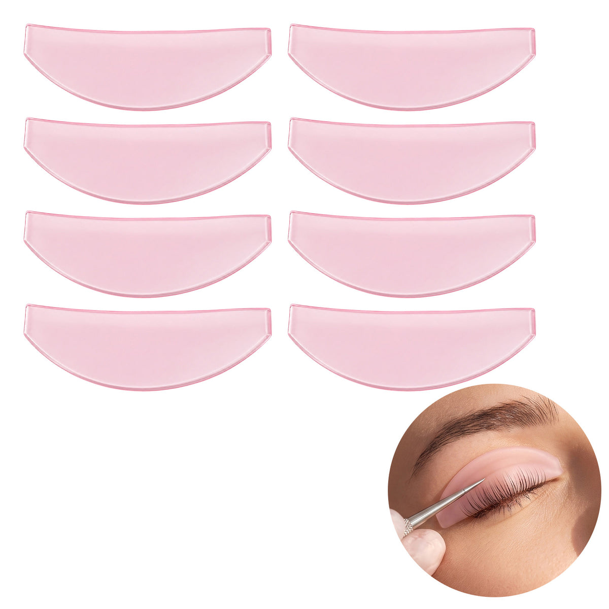 Matwsec 4 Pairs Lash Lift Shields 1mm Thin Silicone Lash Lift Rods