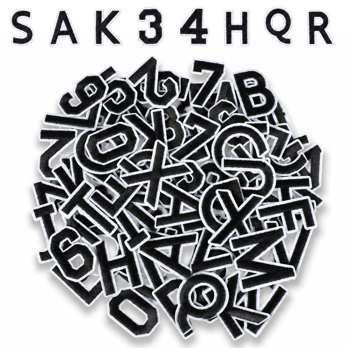 Bnehmb 72PCS Iron on Letter and Number Patches 1.45 Inch Embroidered Letter