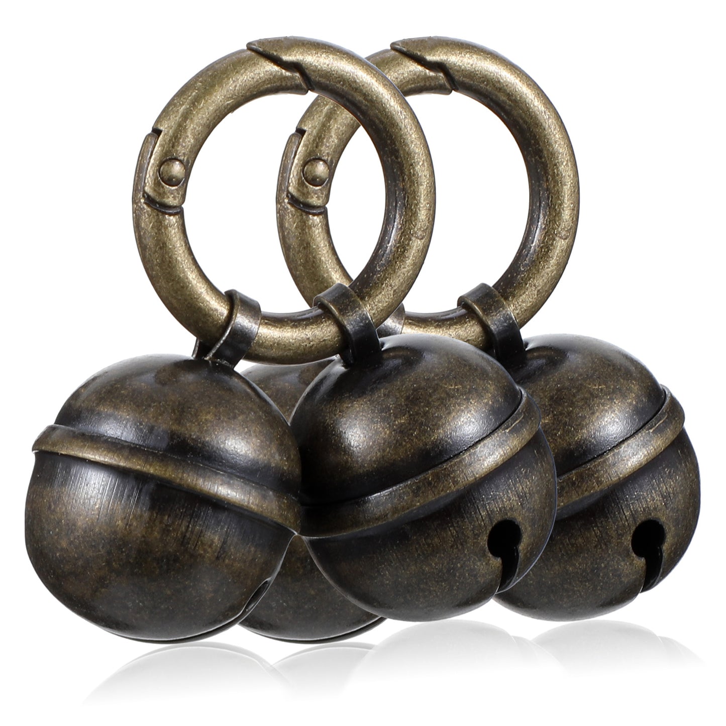 2 Pack Bell Small Dog Collar for Pet Tracking, Extra Loud Dog and Cat Bells for Collar, with Quick Snap Buttons Clips Copper Noise Maker Anti-Lost Theft Jingle for Pet Leash Pendant Accessories Decor