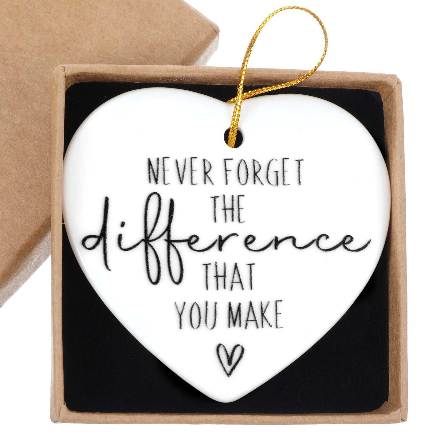 Thank You Gifts for Friends Never Forget the Difference You Made Acrylic Heart Decoration Keepsake Retirement Thank You Gift Appreciation Gifts for Coworkers Respect the Maker Sign