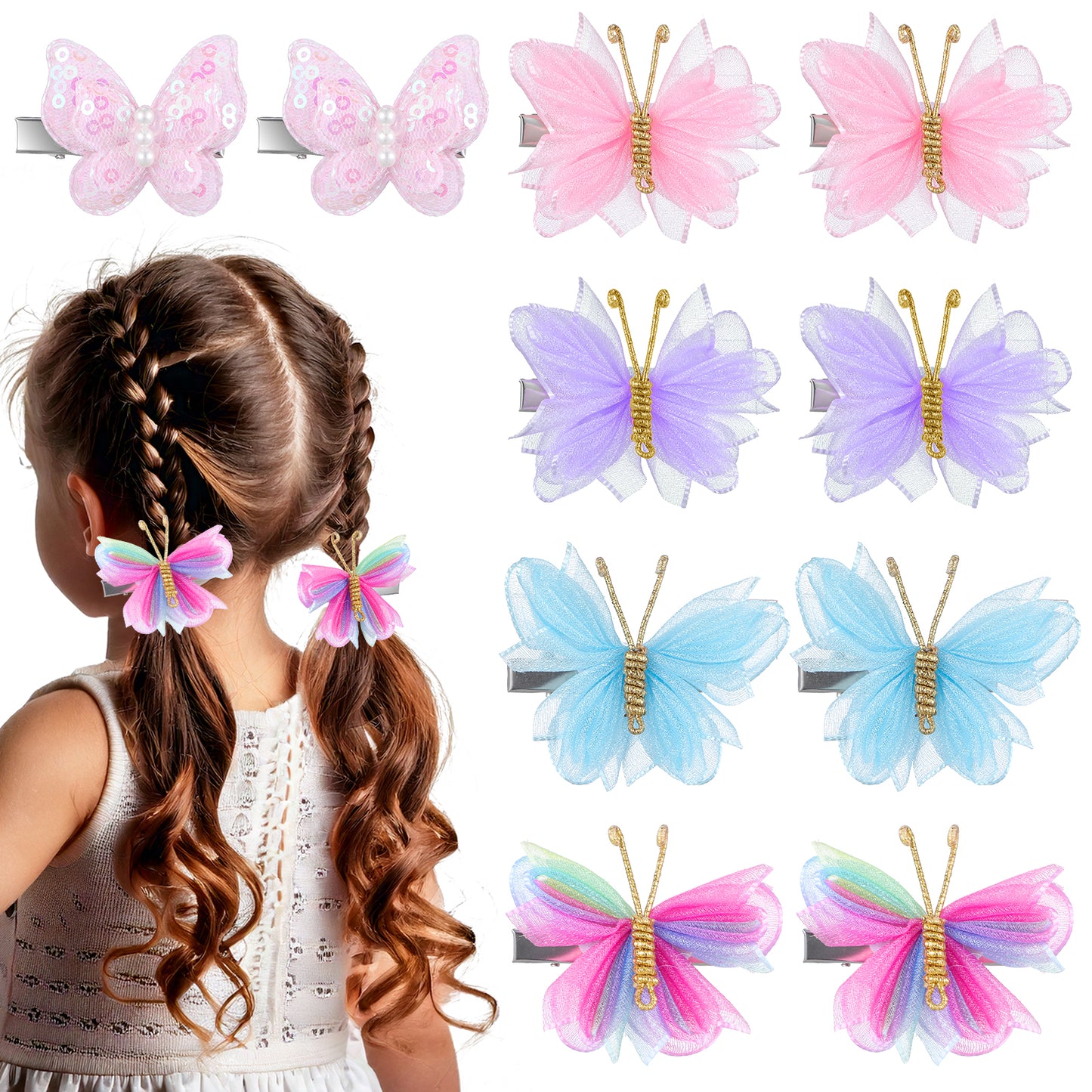 Butterfly Clips for Girls Cute Little Girl Hair Butterfly Clips