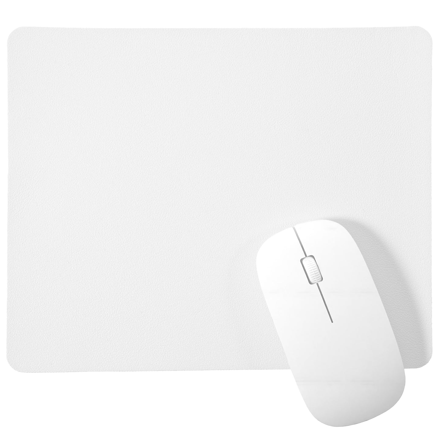Ymapinc 25x20x0.2cm White Mouse Pad, Ultra-Thin Mouse Mat with Non-Slip Base for Computer Gaming Laptop, Home Office Use