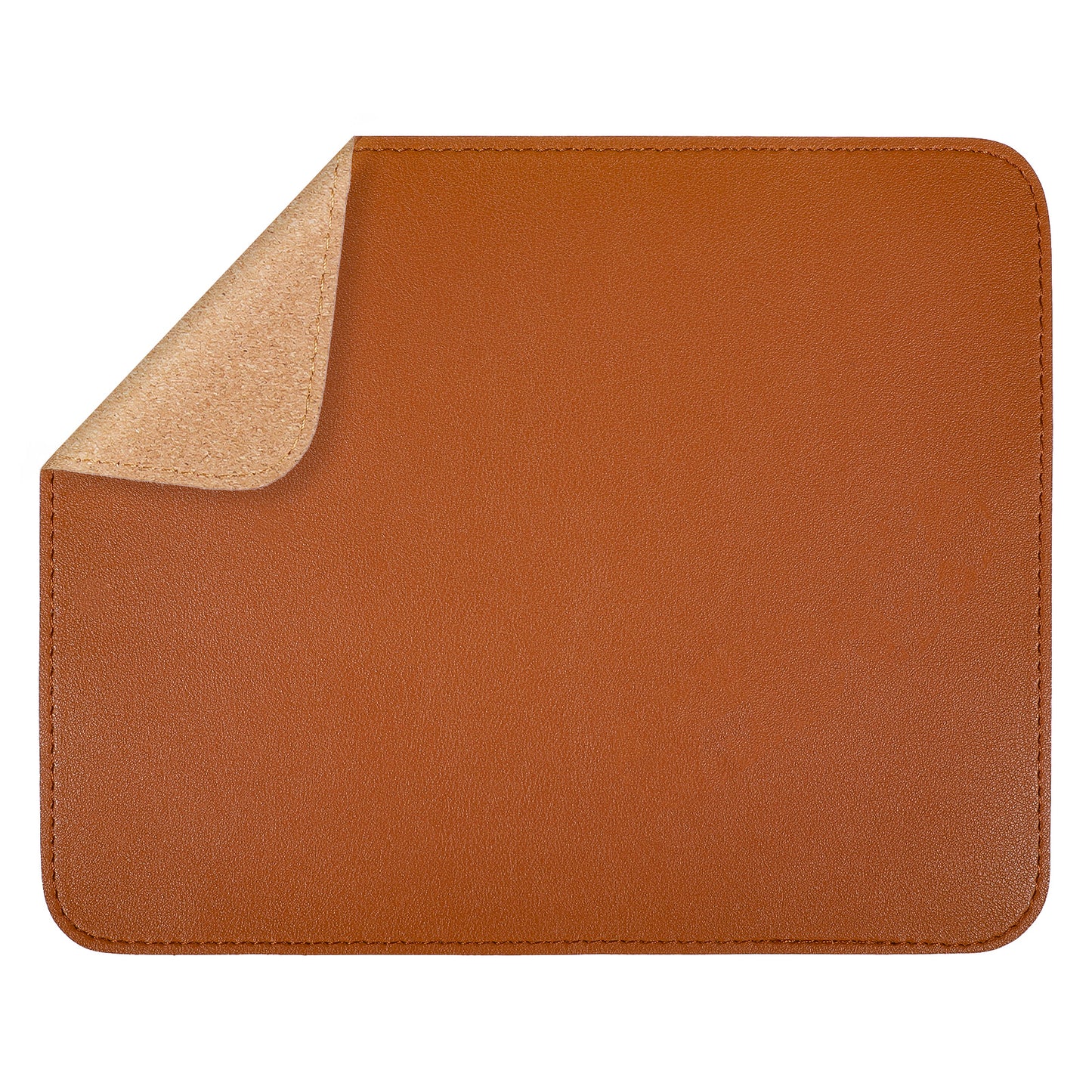 Ymapinc Brown Mouse Pad, Double-Sided Wooden Leather Thin Mousemat, Non Slip Custom Travel Mousepad for Computer Game Laptop Home Office
