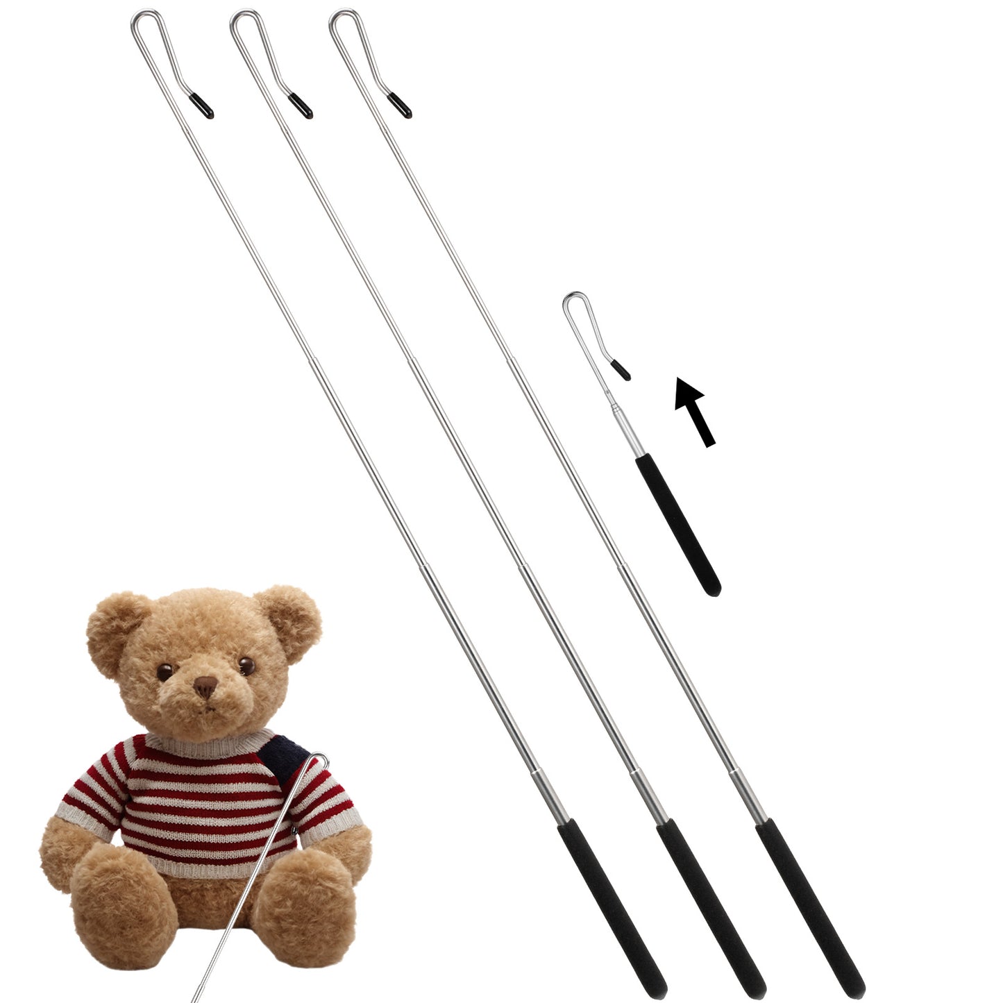 Ouligay 4 Pcs 21 inch Adjustable Puppet Handles Arm Control Rod, Metal Puppet Stick Accessory, Retractable Puppets Tools for Puppets