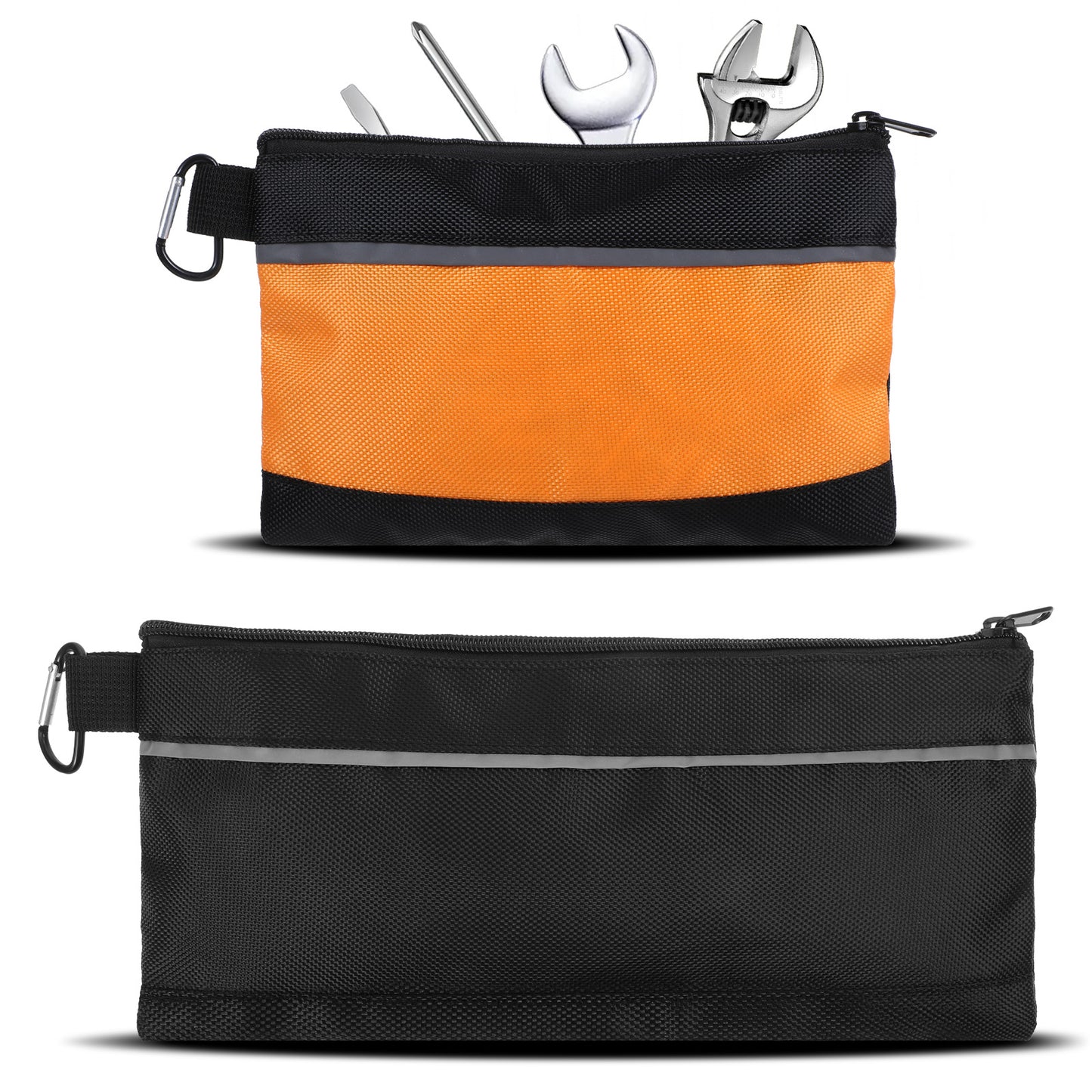 Nogeqi 2 Pcs Small Tool Pouch,Anti-Abrasion Small Tool Bag with Zipper, Waterproof Tools Bag Organizer for Men Tools, Travel Accessary, Stationary, Gadgets Storage (1680d Oxford)