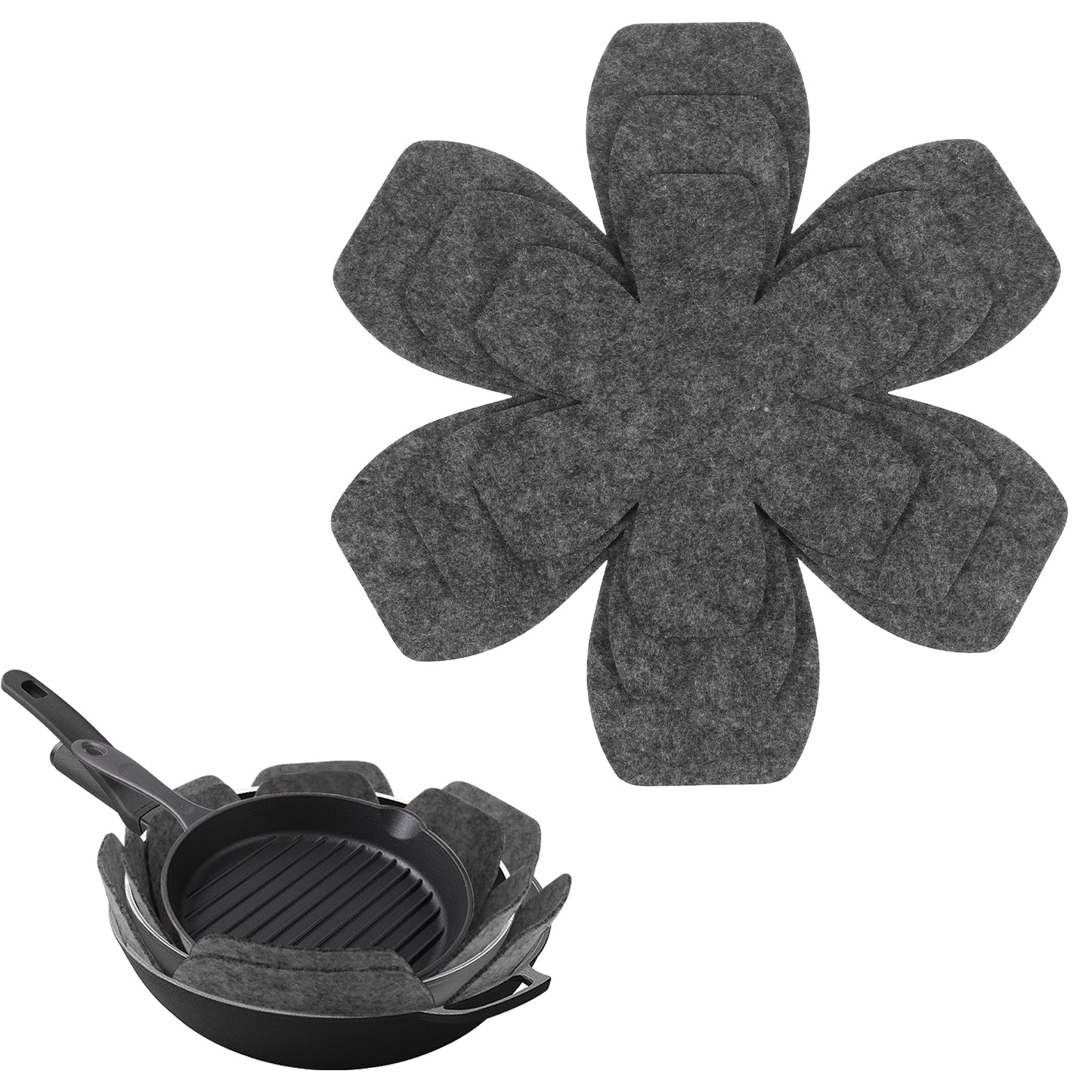 6 PCS Pot and Pan Protectors, Pan Protectors in 3 Sizes Thicker Felt Pan Separators for Stacking Non Stick Premium Pan Dividers Protectors Pad for Pans Bowls Ceramics Glassware Cookware (Grey)