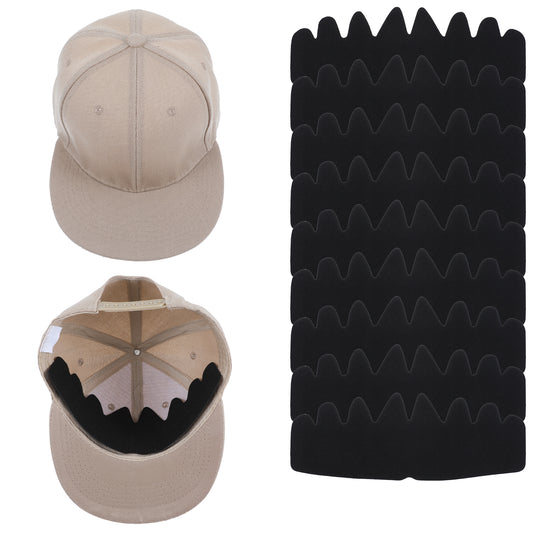 Ymapinc 10Pcs Hat Sweat Liner Protector Baseball Caps Inserts Shapers, Flexible Washable Reusable Felt Hat Liner Cap Fitter Inserts Sweat Protection