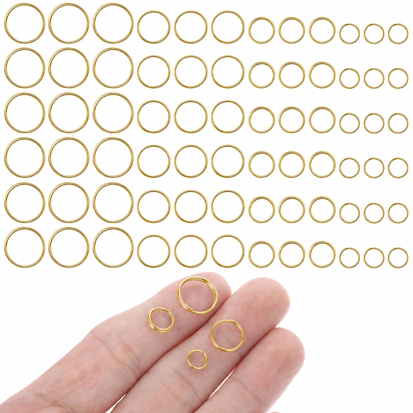 Nogeqi 100PCS Split Rings, Small Double Open Split Rings