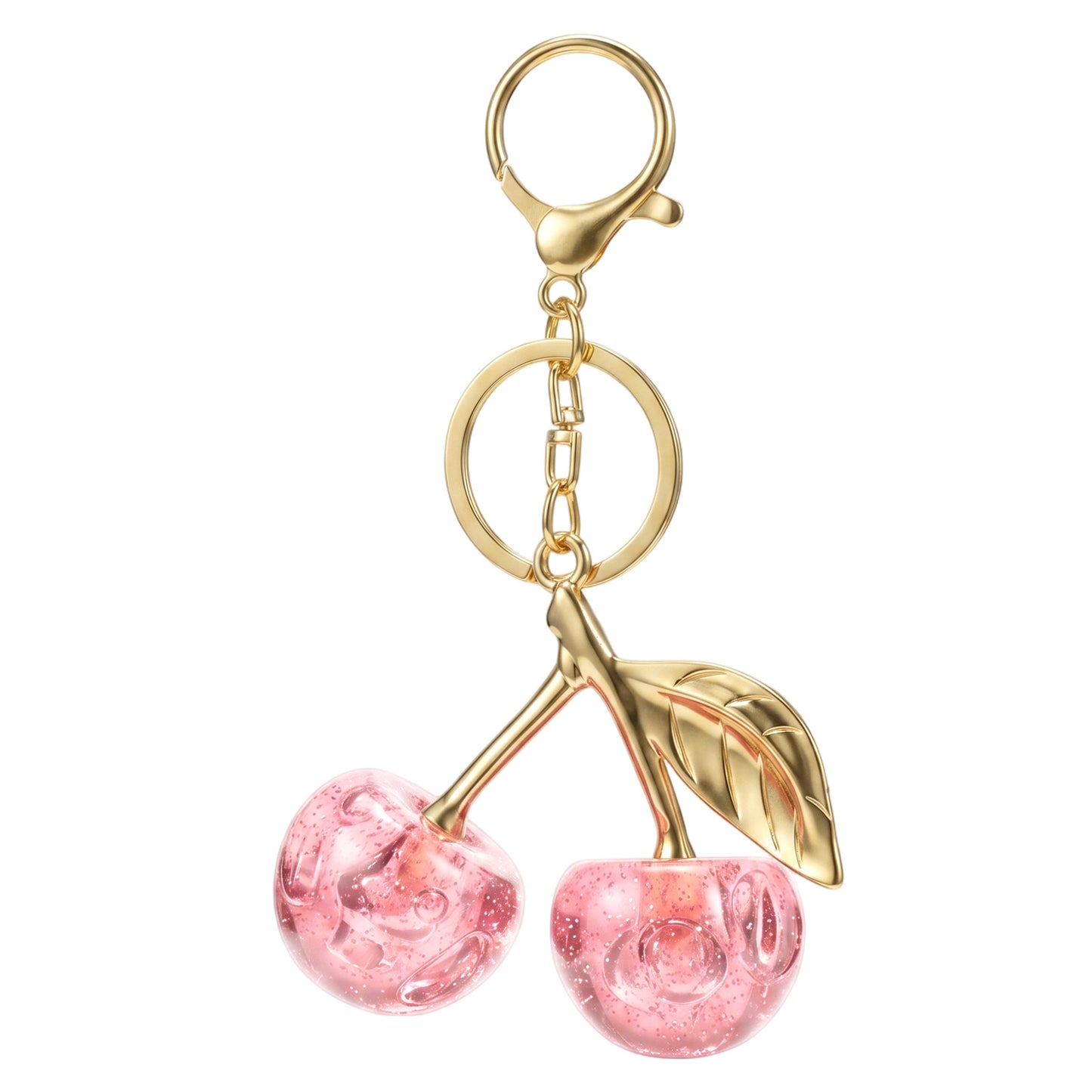 Matwsec Gold Cherry Bag Charm Cute Key Chain Keychain Accessories for Women
