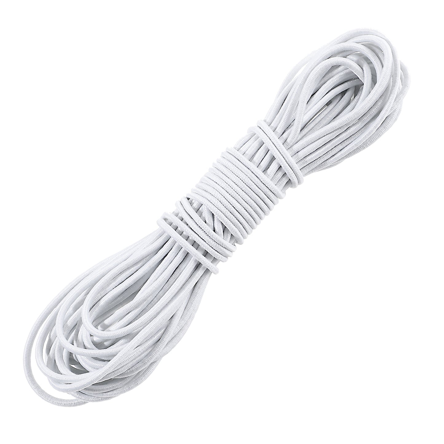 1PCS Bungee Cord 1/8 Inch(3mm) 33ft Long Heavy Duty Black Elastic Cord Roll Shock Cord Elastic Rubber Rope Bungee Straps for Kayak, Tent Poles, And DIY Projects (White)