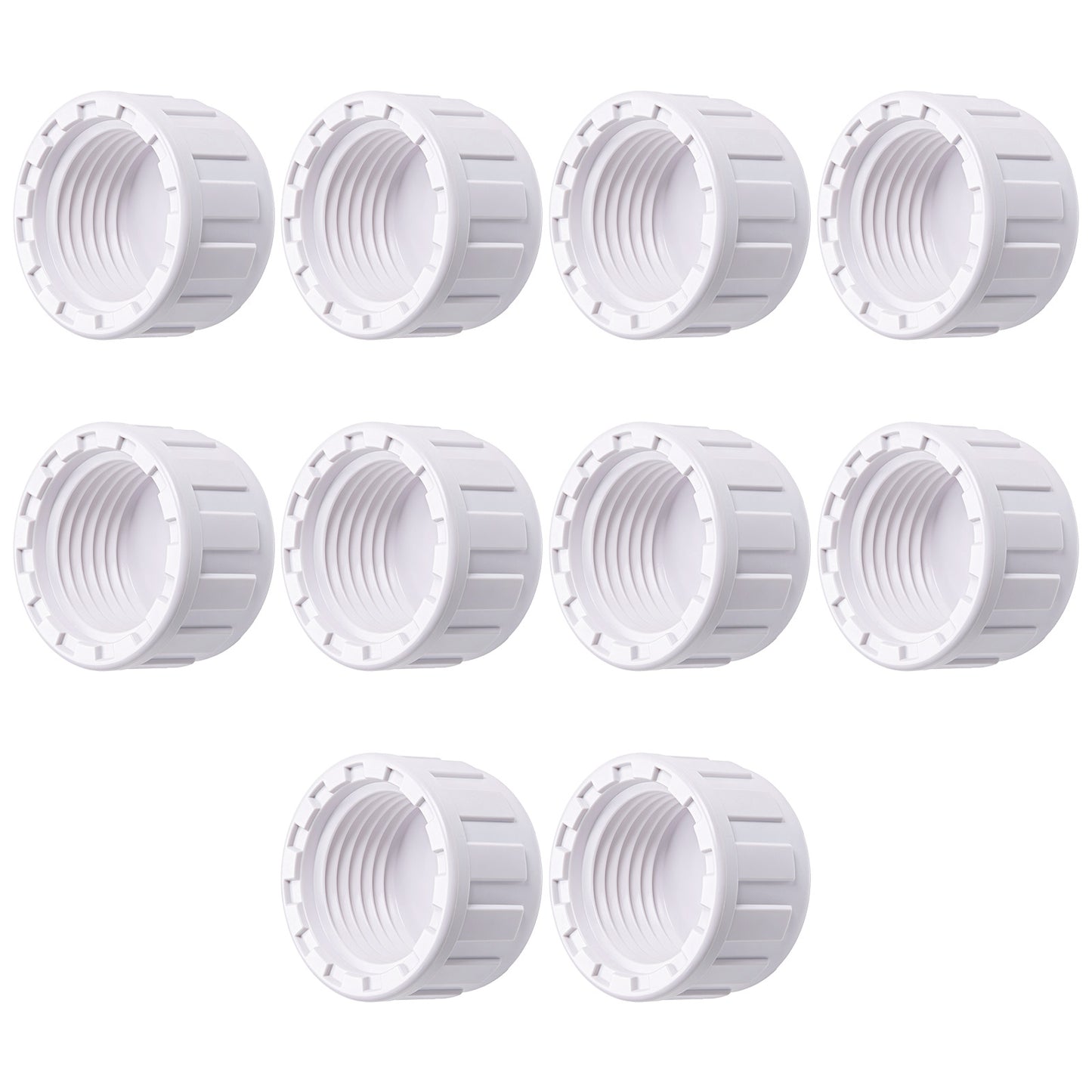 Sorcristy 12PCS 1/2 Inch Sprinkler Cap, PVC Caps Threaded Water End Head Cap Connectors End Female Thread Pipe Plug Adapter for Irrigation Plumbing DIY Projects Water Line, Easy Installation(White)